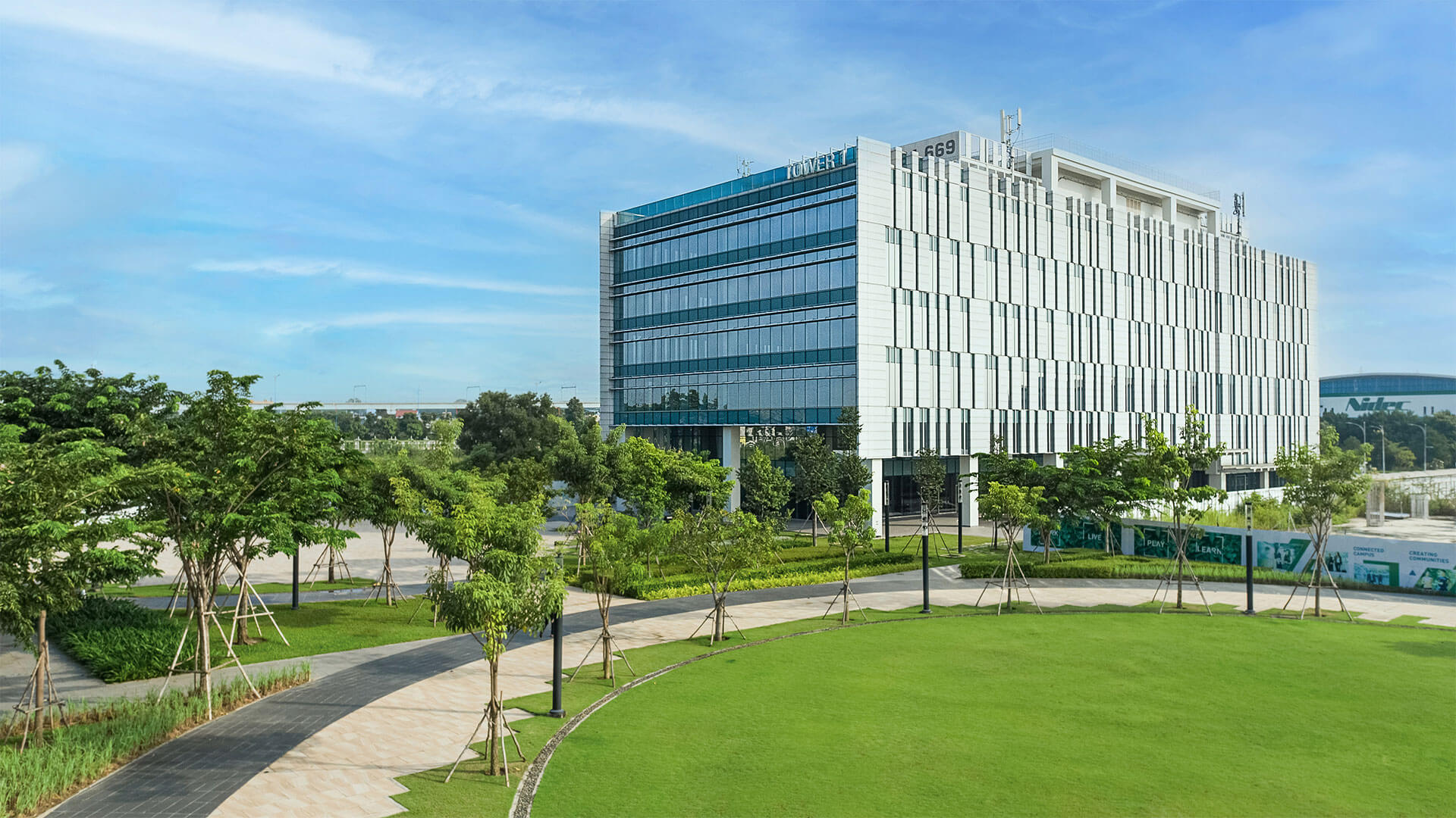 OneHub Saigon is a commercial office complex designed in a campus style