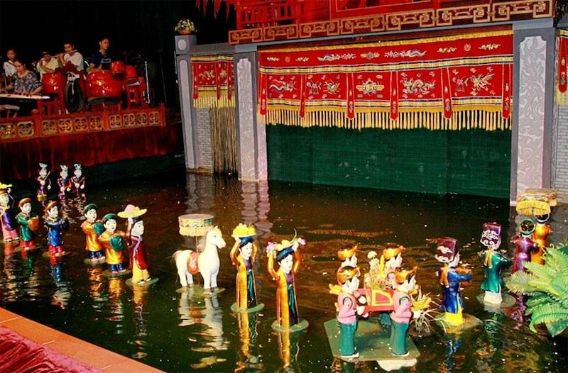 Traditional Vietnamese water puppetry performance