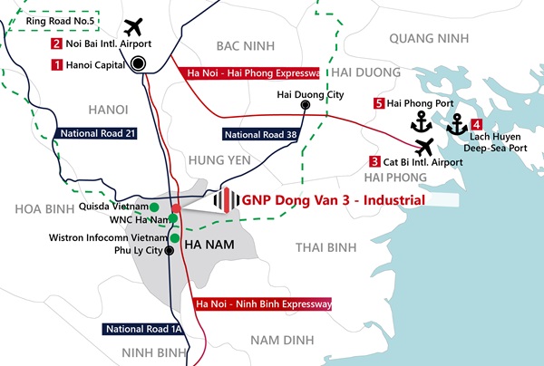 Nhà xưởng Đồng Văn 3 có vị trí địa lý thuận lợi