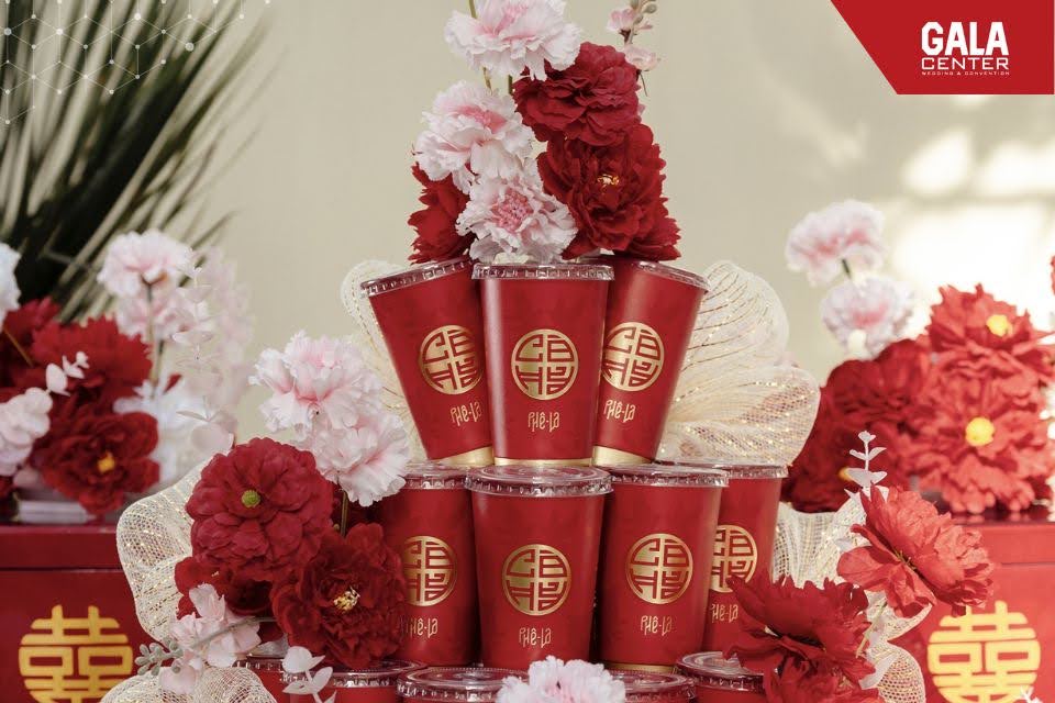 Tráp cưới trà sữa đang là xu hướng mới trong mâm lễ cưới hỏi