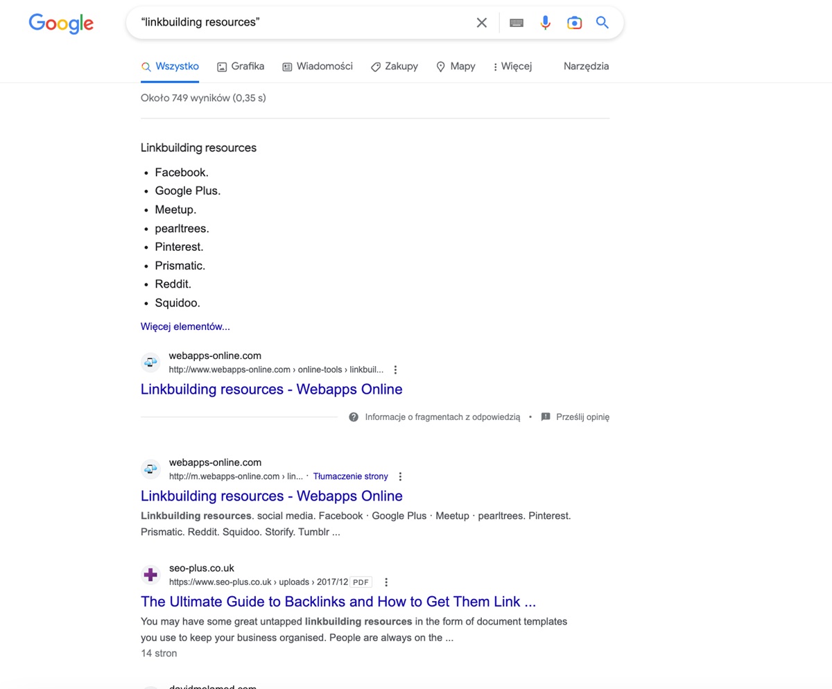 Hình 3: Sử dụng toán tử tìm kiếm Google (Nguồn: backlinkmanager.io)