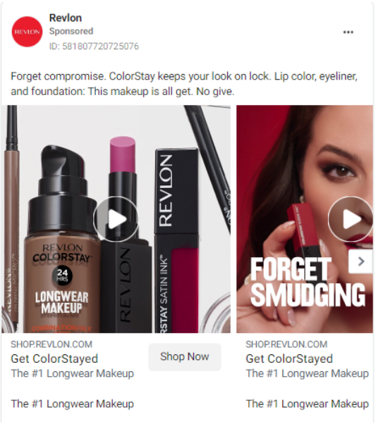 Hình 5: Thương hiệu mỹ phẩm Revlon sử dụng Feature Videos trong việc ra mắt sản phẩm mới (Nguồn: Internet)