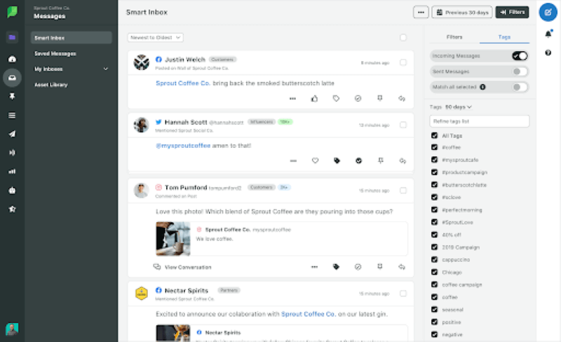 Smart Inbox trên Sprout Social