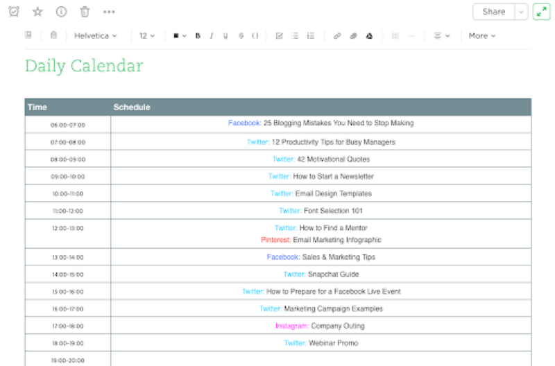 Evernote là ứng dụng giúp các nhà tiếp thị có thể để theo dõi tất cả các bài đăng