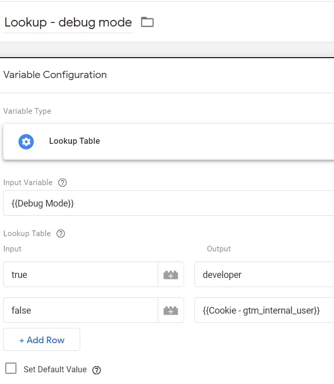 Hình 17: Tạo lookup table trong GTM