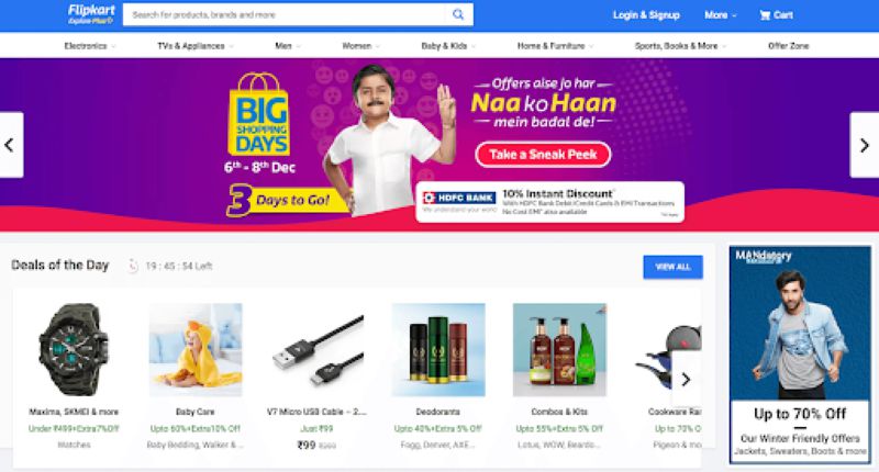 Flipkart là nền tảng thương mại điện tử phổ biến ở Ấn Độ