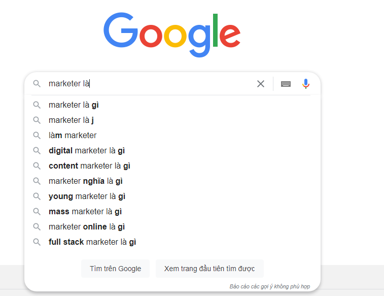 Hình 4: Tính năng tự động điền của Google