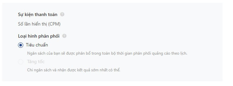 Sự kiện thanh toán là thời điểm bạn trả tiền quảng cáo