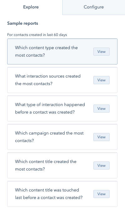 Hình 10: Một mẫu báo cáo phân bổ trong công cụ báo cáo phân bổ của HubSpot