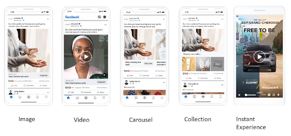 Facebook sử dụng nhiều định dạng quảng cáo phù hợp với từng đối tượng 