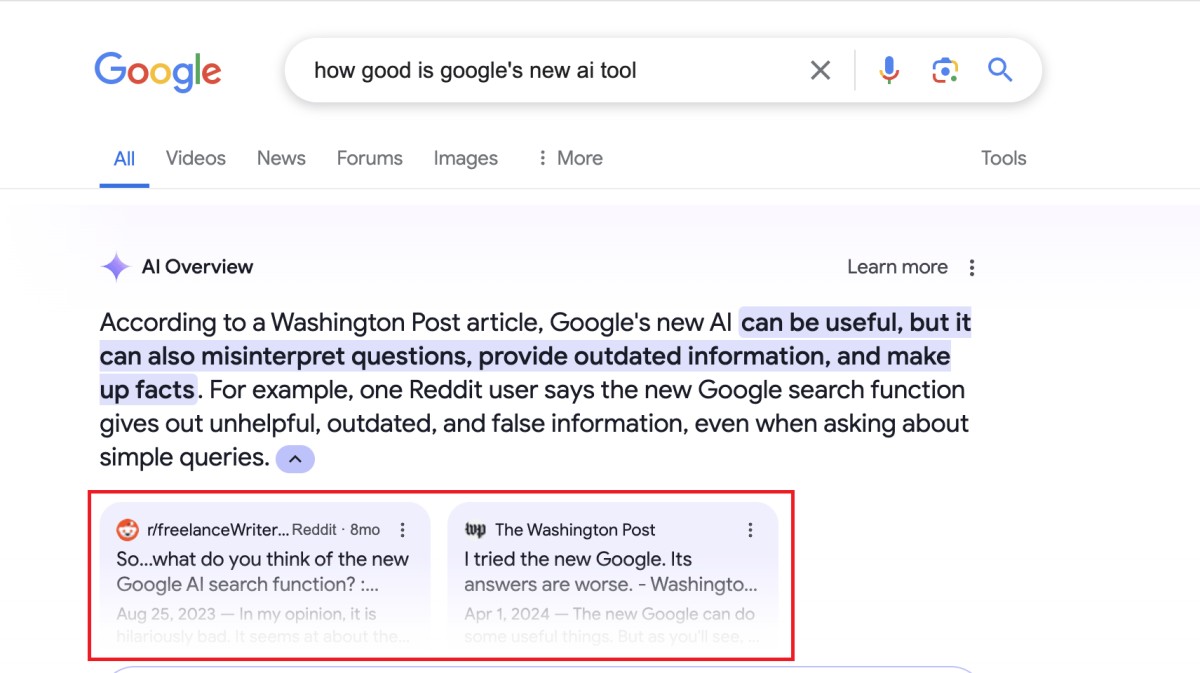 Google AIOs ngày càng cải tiến và đảm bảo tính minh bạch của nguồn trích dẫn