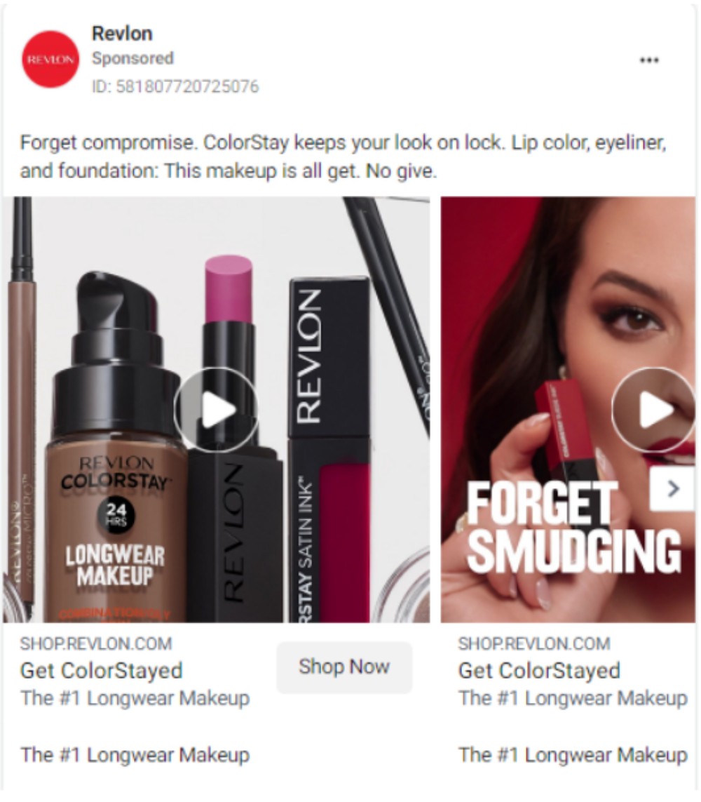 Thương hiệu mỹ phẩm Revlon sử dụng Feature Videos trong việc ra mắt sản phẩm mới 