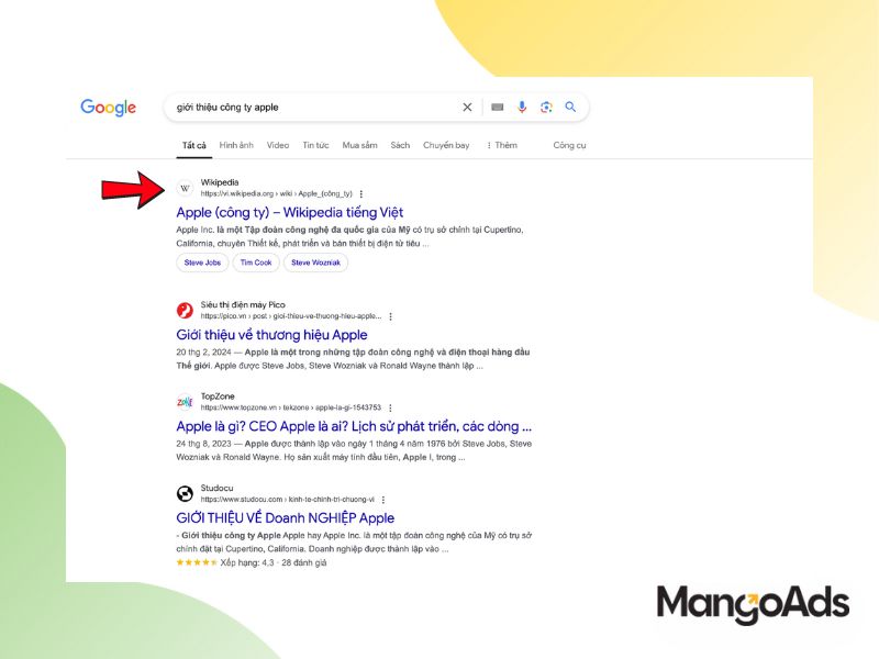 Hình 1: Wikipedia là công ty có độ thẩm quyền tốt trên Google (Nguồn: Internet)