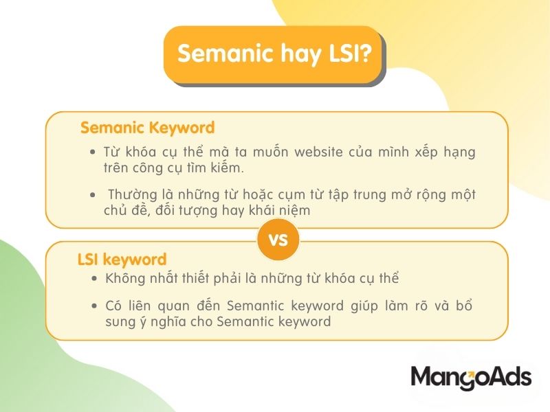 Hình 3: Từ khóa LSI và Semanic khác nhau như thế nào? (Nguồn: MangoAds)