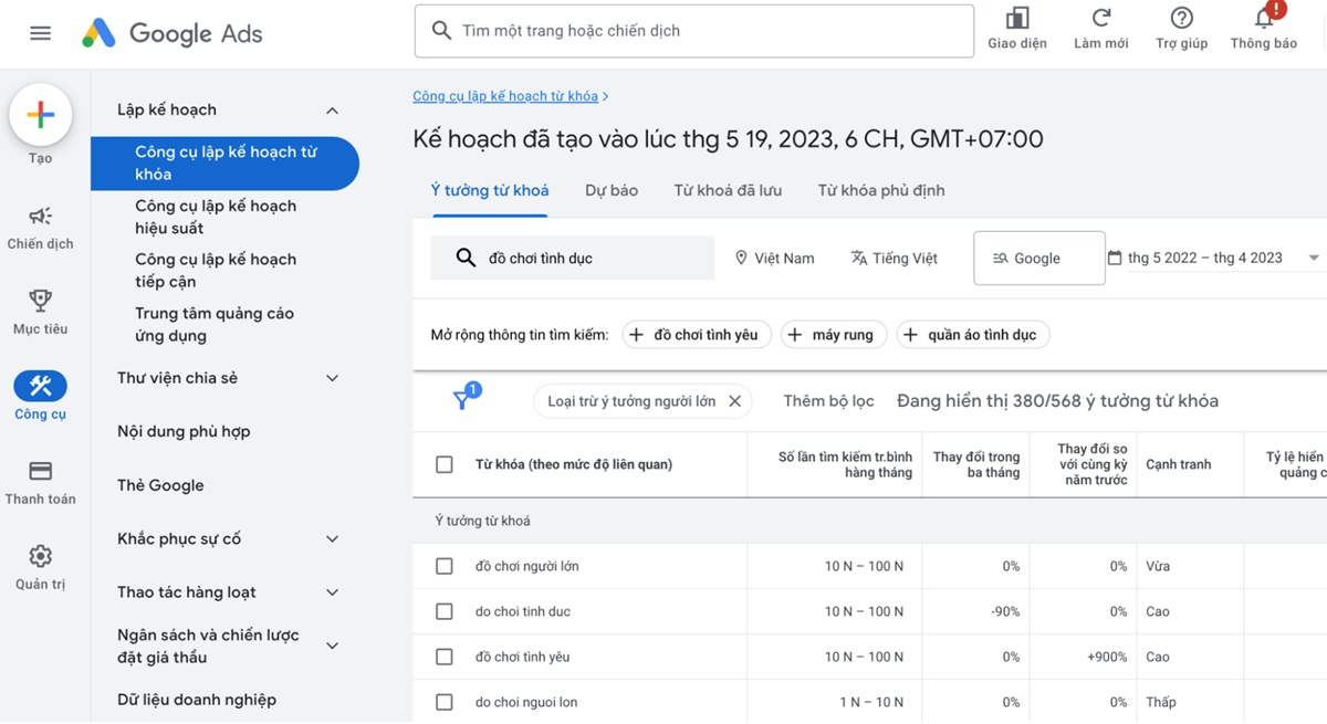 Hình 2: AdWords Keyword Planner là công cụ lập kế hoạch từ khóa phổ biến nhất hiện nay