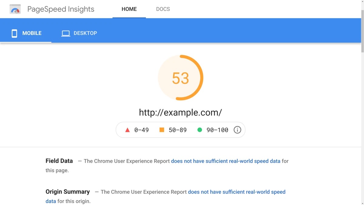  Hình 5: CNN.com không được điểm tốt trong PageSpeed Insights