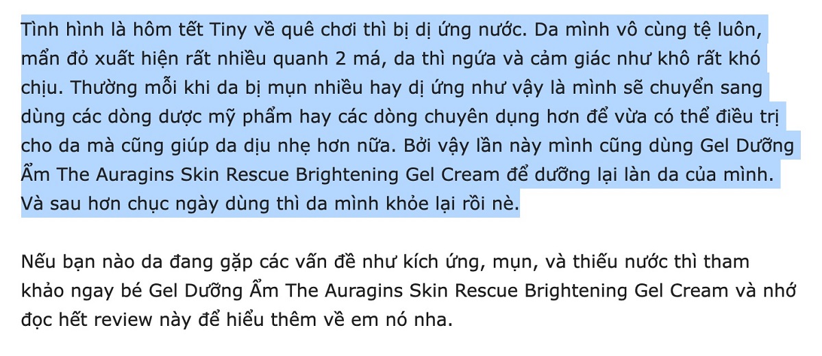 Hình 2: Ví dụ về các bài review