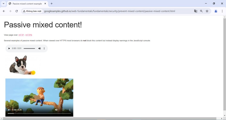 Hình 3: Minh họa Mixed Content thụ động (Nguồn: Internet)