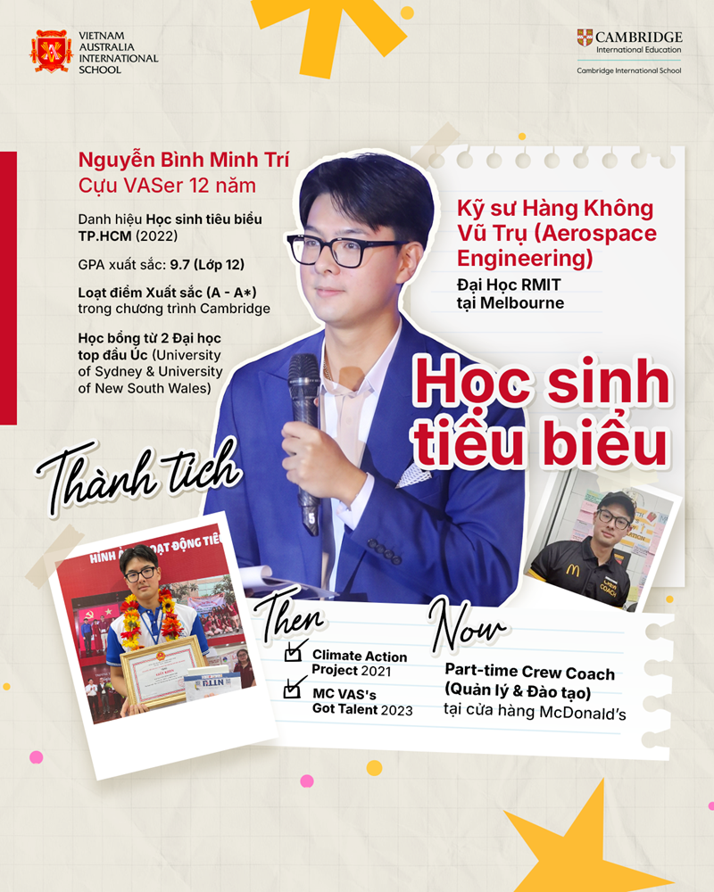 Nguyễn Bình Minh Trí- hành trình của cựu VASer Nguyễn Bình Minh Trí là minh chứng cho giá trị của sự chuẩn bị toàn diện từ sớm